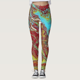 Leggings Ensilla hacia arriba 1 Piernas únicas de abstracto