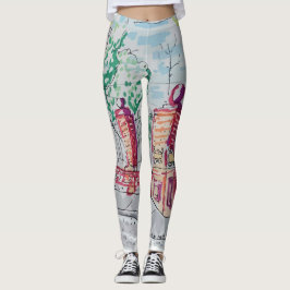 Leggings Entrada histórica de ladrillo rojo