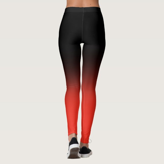 Leggings Entrenador de fitness Negro y Rojo (Reverso)