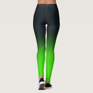 Leggings Entrenador de fitness Verde y Negro desenfadado