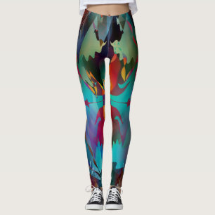 Leggings Entrenamiento abstracto colorido oscuro artsy