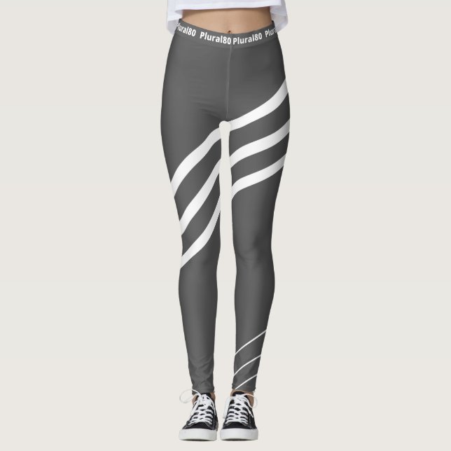 Leggings Entrenamiento blanco gris moderno (Anverso)