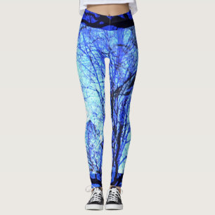 Leggings Entrenamiento de Calidad Azul Claro y Azul Oscuro