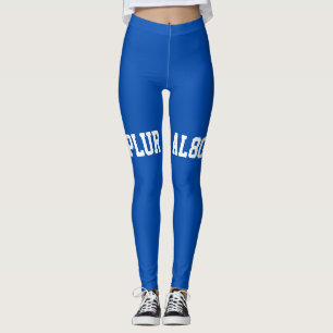 Leggings Entrenamiento de texto en blanco azul y elegante