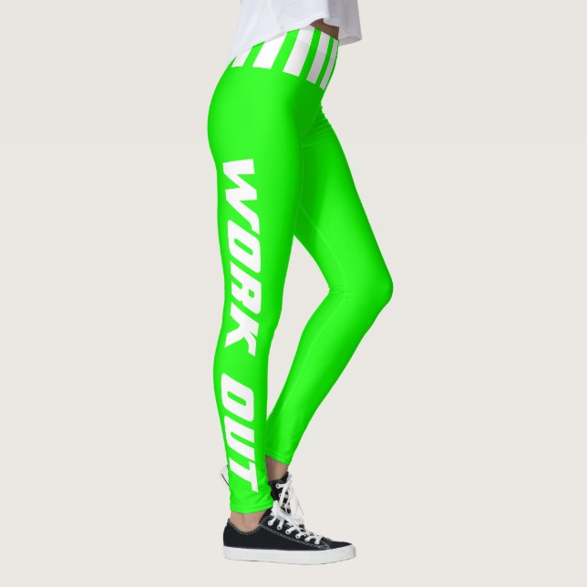 Leggings Entrenamiento en verde de neón brillante y el (Derecha)
