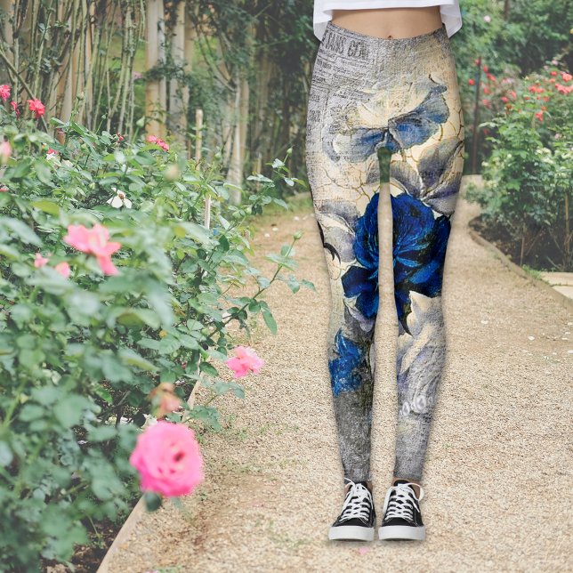 Leggings Ephemera Chic Victoriano Rosa Azul Oscuro (Subido por el creador)