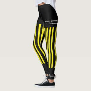 Leggings Equipo/Club amarillo y negro con nombre, pantalone