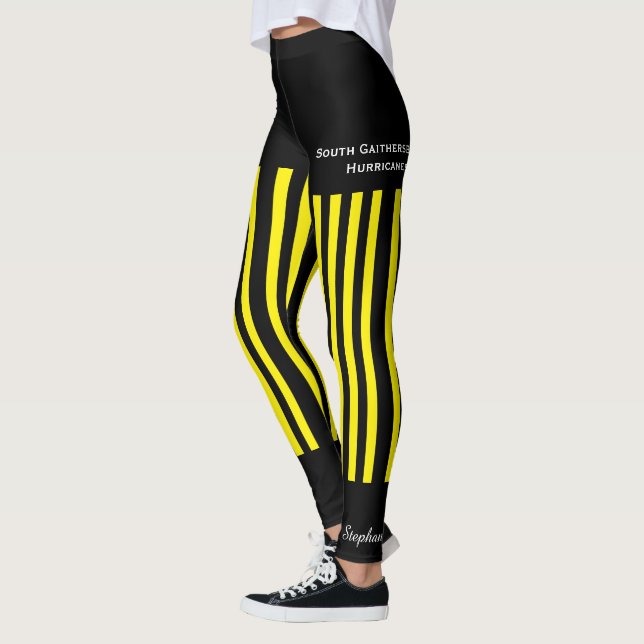 Leggings Equipo/Club amarillo y negro con nombre, pantalone (Izquierda)