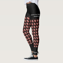 Leggings Equipo de fútbol, cortos negros falsos, nombre