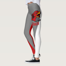 Leggings Equipo y mascota roja/gris/blanca de los fanáticos