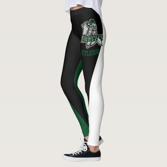 Leggings Equipo y mascota verde/negro/blanco para ventilado (Izquierda)