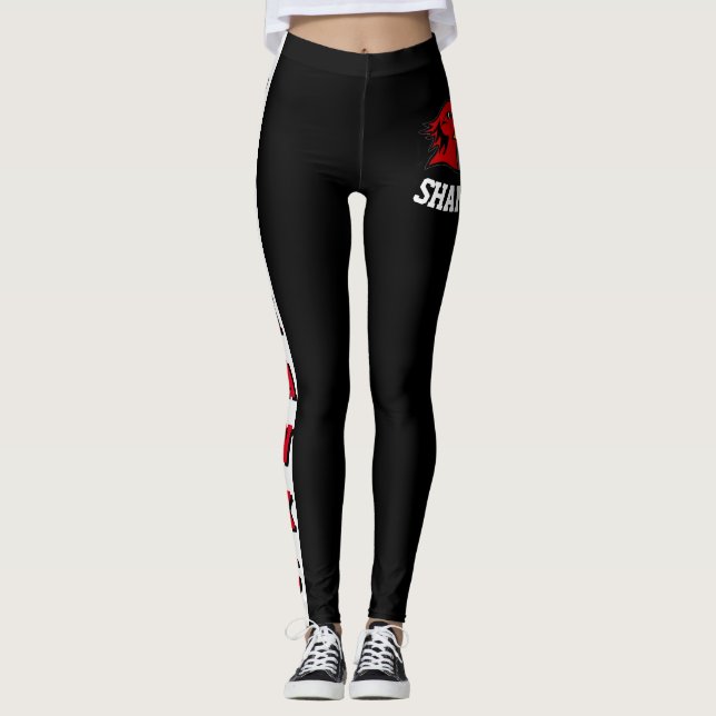 Leggings Equipo y ventilador negro/rojo/blanco mascota (Anverso)