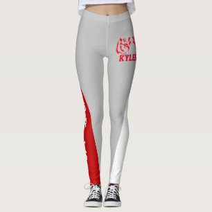 Leggings Equipo y ventilador rojo/gris/blanco mascota