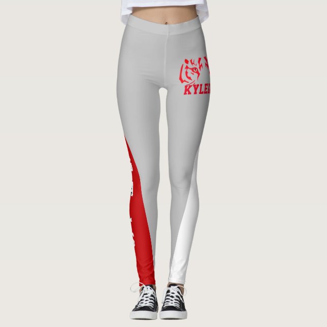 Leggings Equipo y ventilador rojo/gris/blanco mascota (Anverso)