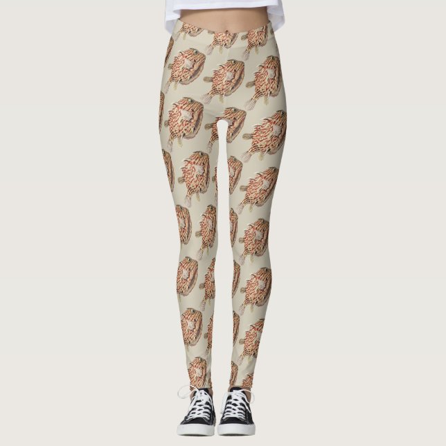 Leggings Ernst Haeckel Antique Vintage Fish Famous Design (Anverso)