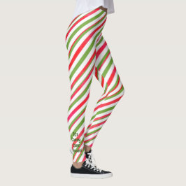 Leggings "Es temporada de canas de canto" franjas verdes y 