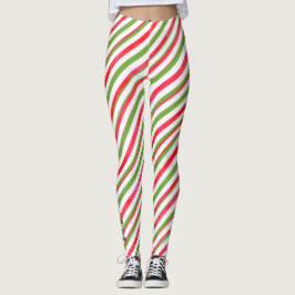 Leggings "Es temporada de canas de canto" franjas verdes y 