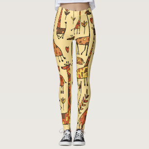 Leggings Esbozo de jirafa, diseño divertido y sin inconveni