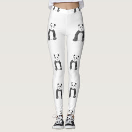 Leggings Esbozo de panda blanco y negro