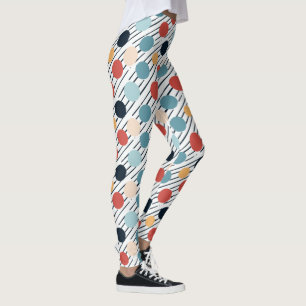 Leggings Esbozo de puntos de polka en franjas diagonales