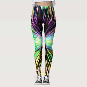 Leggings Esbozo psicodélico de una flor 2