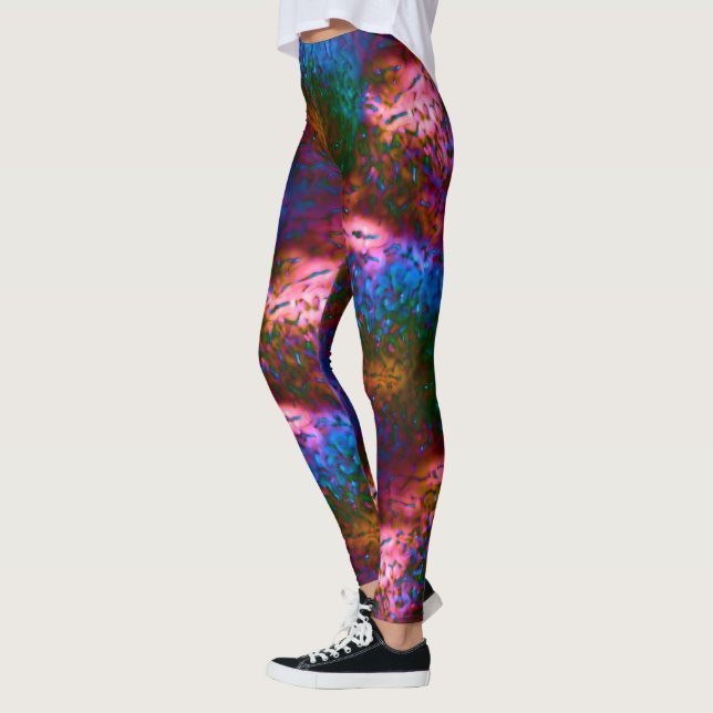 Leggings Escala cromada azul brillante sobre el salmón (Izquierda)