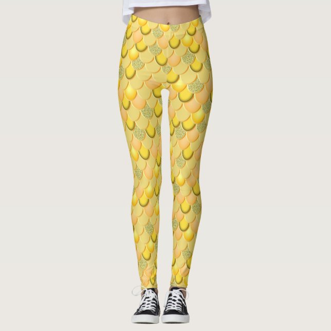 Leggings Escala de oro de Mermaid (Anverso)