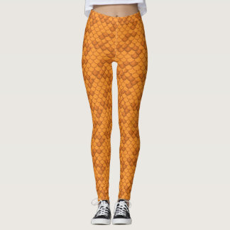 Leggings Escala de sirena de conchas para naranjas Estilo A