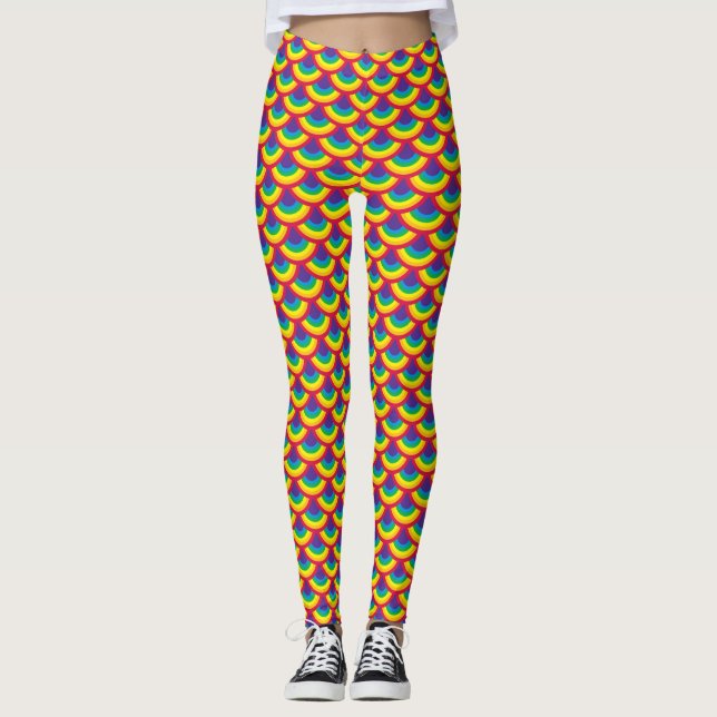 Leggings Escala de sirenas arcoiris (Anverso)
