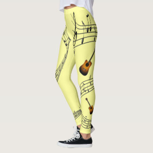 Leggings Escala musical Swirl ~ Guitar ~ Notas musicales ~ 