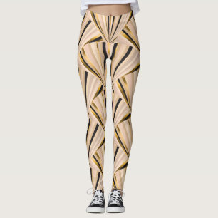 Leggings Escalas Art Deco: Glamour dorado geométrico