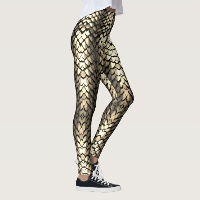 Leggings Escalas de dragón de oro (Derecha)