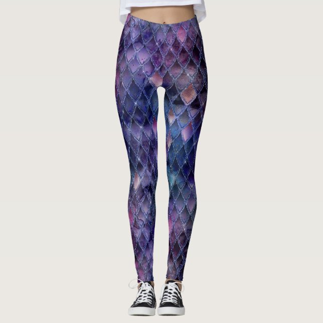 Leggings Escalas de Ombre Purple Shimmering y Dragon Purpur (Anverso)