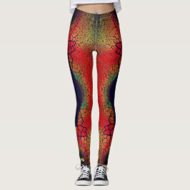 LEGGINGS ESCALAS DE PIEL DE DRAGÓN ROJO NEGRO