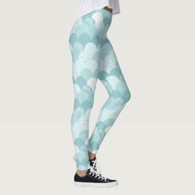 Leggings Escalas de sirena azul ciano (Derecha)