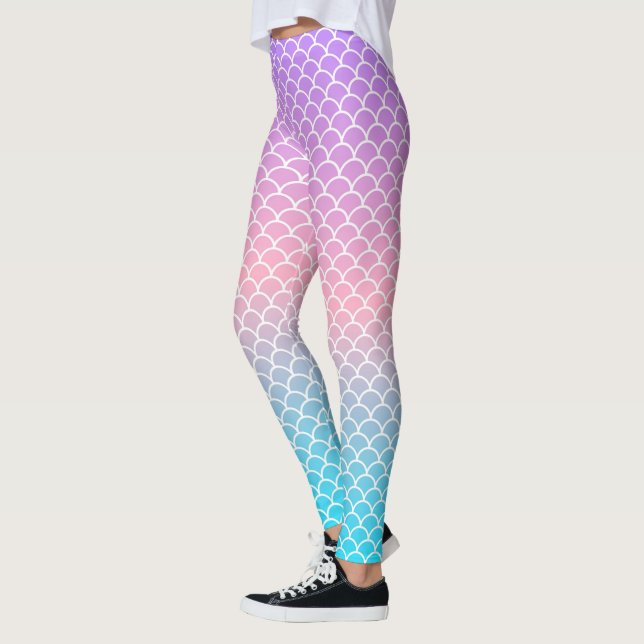 Leggings Escalas de sirena morada degradada (Izquierda)