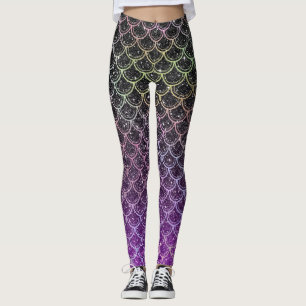 Leggings Escalas de sirena purpurina Ombre