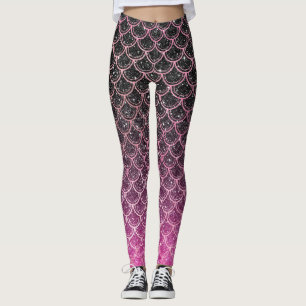 Leggings Escalas de sirena purpurina Ombre