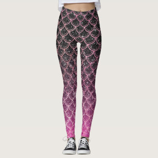 Leggings Escalas de sirena purpurina Ombre
