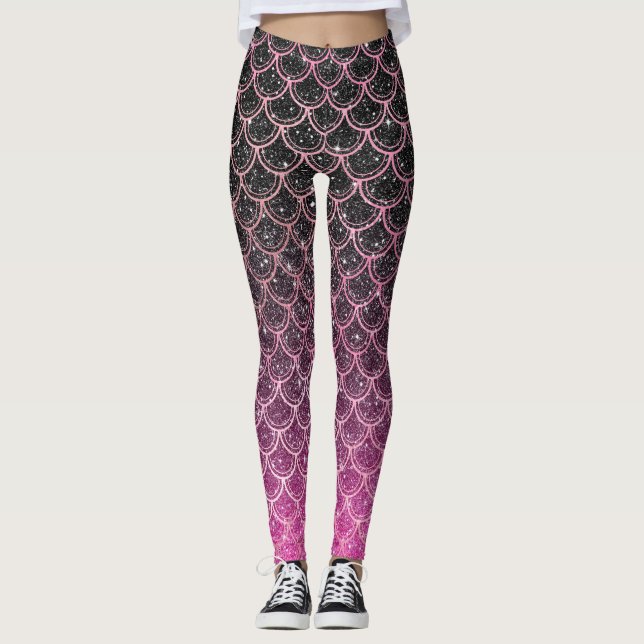 Leggings Escalas de sirena purpurina Ombre (Anverso)