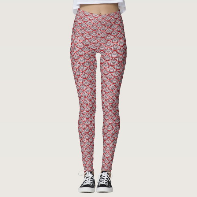 Leggings escalas de sirena roja (Anverso)