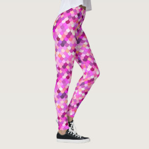 Leggings Escalas de sirvientas, violeta, metista y coral