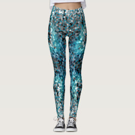 Leggings Escalas turquesa y gris