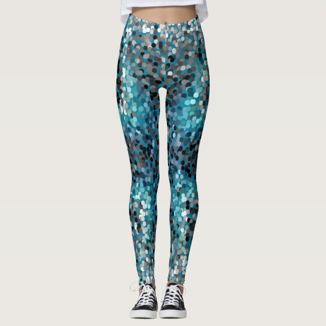 Leggings Escalas turquesa y gris (Anverso)