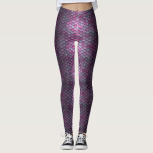 Leggings Escales de Sirena Magenta Púrpura Leggatas