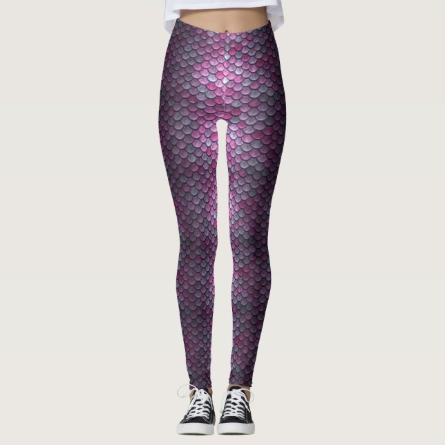 Leggings Escales de Sirena Magenta Púrpura Leggatas (Anverso)