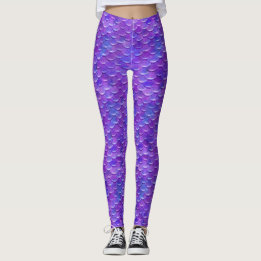 Leggings Escales de sirena morada brillante