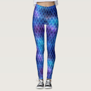 Leggings Escamas de dragón con destellos azules y plateados