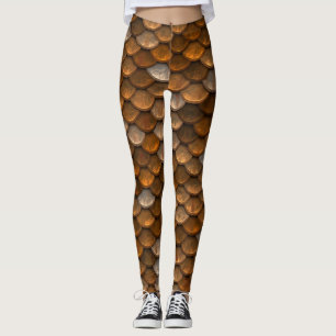 Leggings Escamas de pez marrones Sirena