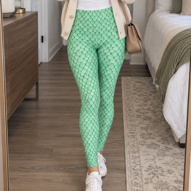 Leggings Escamas de pez verdes menta (Subido por el creador)
